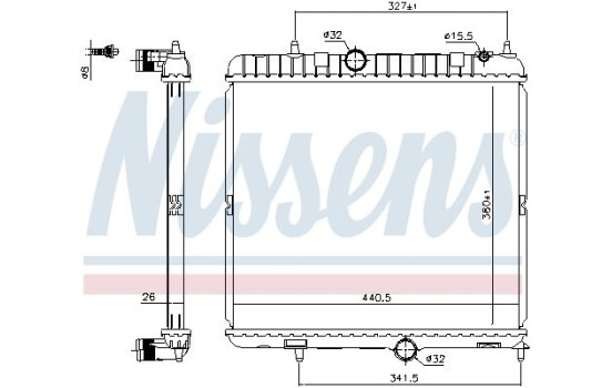 Radiateur, refroidissement du moteur 636028 Nissens