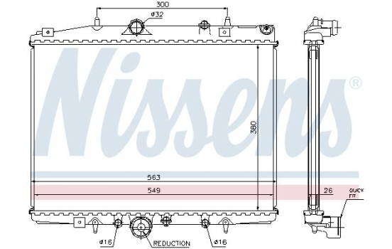 Radiateur, refroidissement du moteur 63702 Nissens, Image 2
