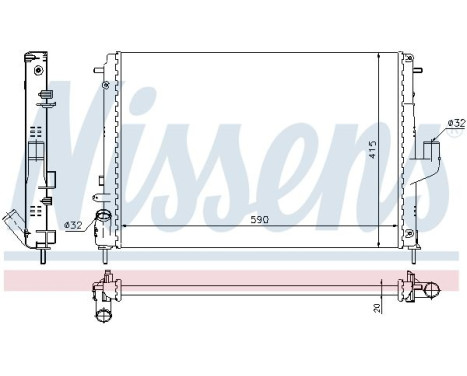 Radiateur, refroidissement du moteur 637613 Nissens, Image 2