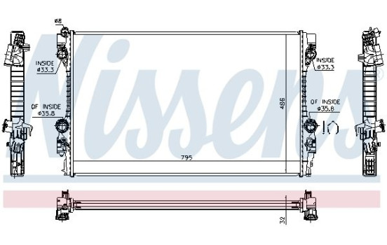 Radiateur, refroidissement du moteur 63779 Nissens
