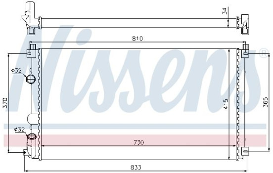 Radiateur, refroidissement du moteur 63819 Nissens, Image 2