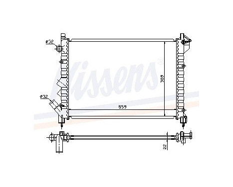 Radiateur, refroidissement du moteur 63832 Nissens