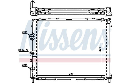 Radiateur, refroidissement du moteur 63855A Nissens, Image 2