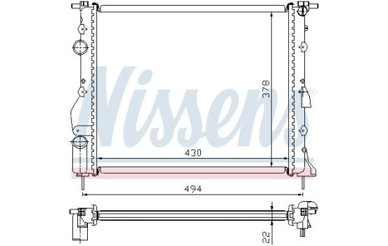 Radiateur, refroidissement du moteur 63884 Nissens, Image 2