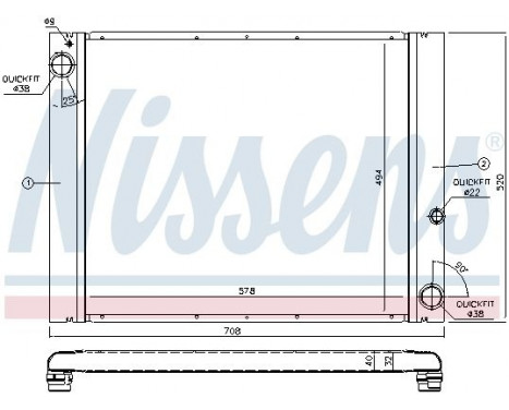 Radiateur, refroidissement du moteur 64325 Nissens, Image 2