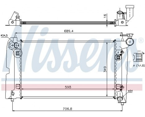 Radiateur, refroidissement du moteur 64648A Nissens, Image 2