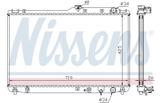 Radiateur, refroidissement du moteur 647721 Nissens, Image 2