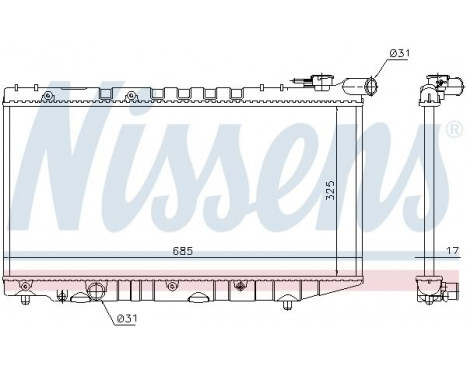 Radiateur, refroidissement du moteur 64835 Nissens, Image 2