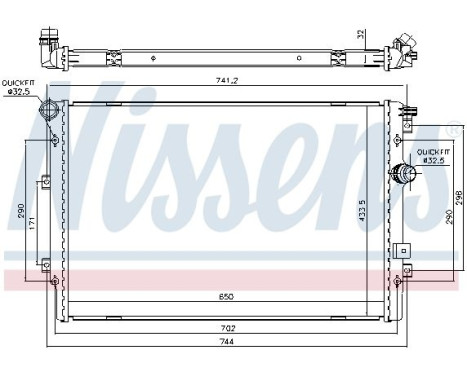 Radiateur, refroidissement du moteur 65330 Nissens