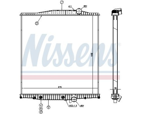Radiateur, refroidissement du moteur 654720 Nissens