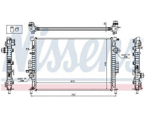 Radiateur, refroidissement du moteur 65615A Nissens, Image 2