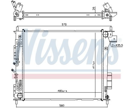 Radiateur, refroidissement du moteur 666205 Nissens