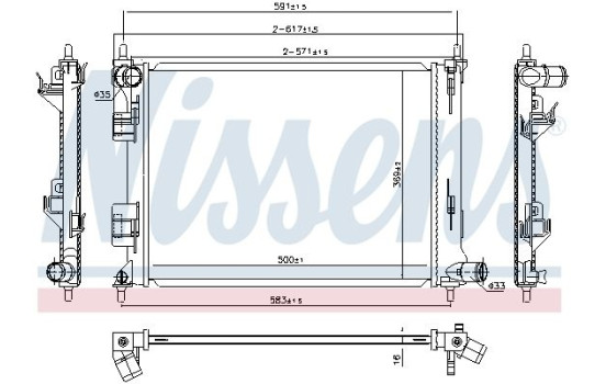 Radiateur, refroidissement du moteur 666213 Nissens