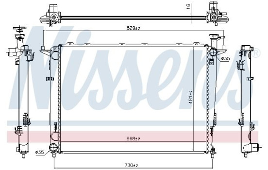 Radiateur, refroidissement du moteur 66693 Nissens, Image 2
