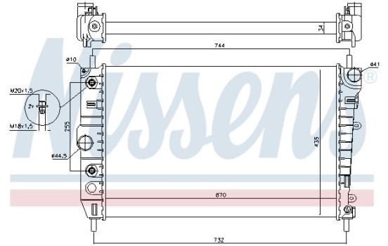 Radiateur, refroidissement du moteur 66701 Nissens, Image 2