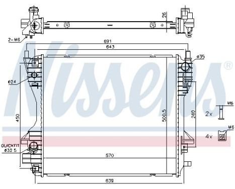 Radiateur, refroidissement du moteur 66706 Nissens, Image 7