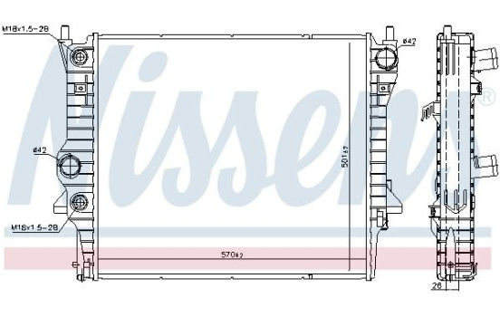 Radiateur, refroidissement du moteur 66708 Nissens, Image 2