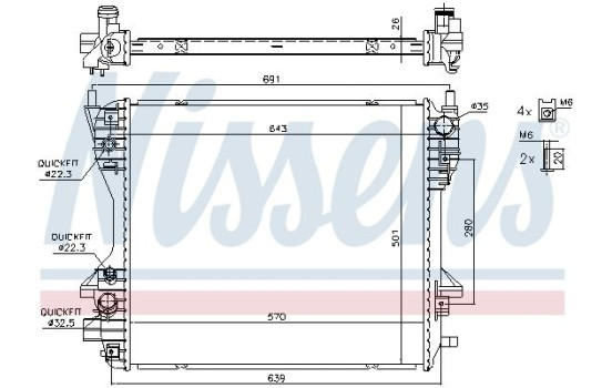 Radiateur, refroidissement du moteur 66709 Nissens