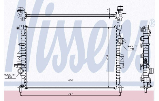 Radiateur, refroidissement du moteur 66857 Nissens