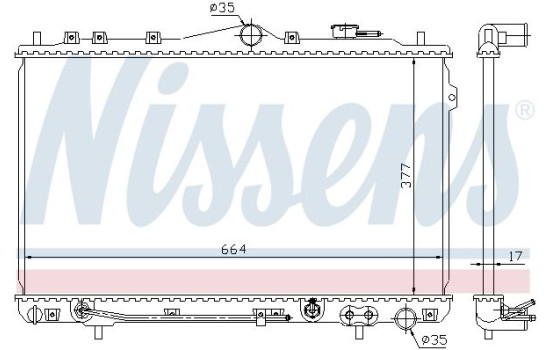 Radiateur, refroidissement du moteur 67012 Nissens, Image 2