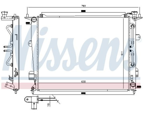 Radiateur, refroidissement du moteur 675047 Nissens