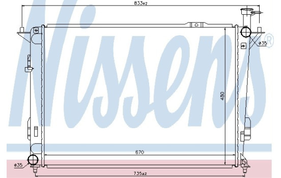 Radiateur, refroidissement du moteur 67522 Nissens