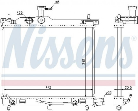 Radiateur, refroidissement du moteur 67547 Nissens, Image 2