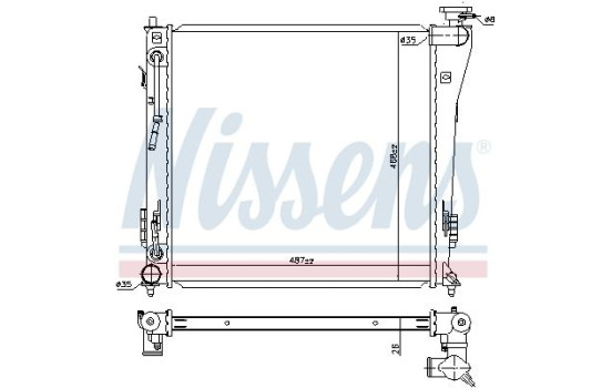 Radiateur, refroidissement du moteur 67552 Nissens, Image 2