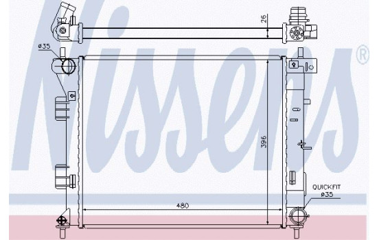 Radiateur, refroidissement du moteur 67607 Nissens