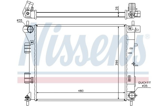 Radiateur, refroidissement du moteur 67607 Nissens, Image 2
