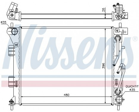 Radiateur, refroidissement du moteur 67608 Nissens, Image 2