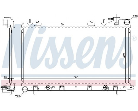 Radiateur, refroidissement du moteur 67728 Nissens, Image 2