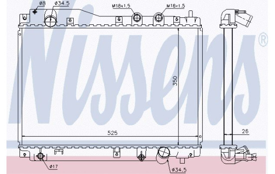 Radiateur, refroidissement du moteur 68109 Nissens