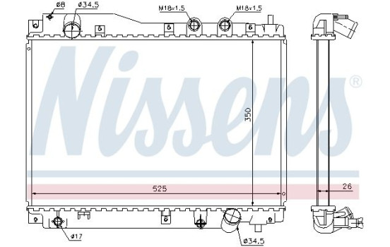 Radiateur, refroidissement du moteur 68109 Nissens, Image 2