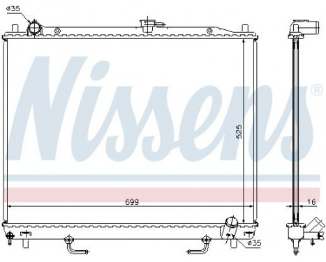 Radiateur, refroidissement du moteur 68181A Nissens, Image 2