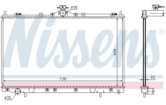 Radiateur, refroidissement du moteur 68182 Nissens, Image 2