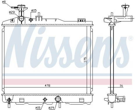 Radiateur, refroidissement du moteur 68187 Nissens