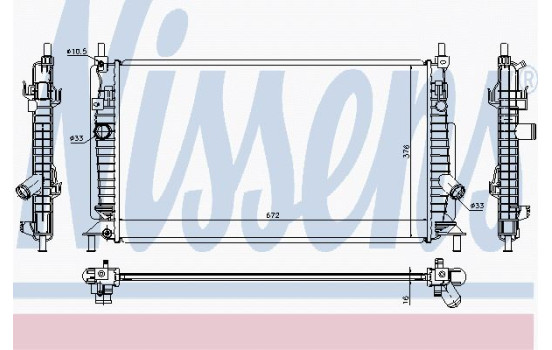 Radiateur, refroidissement du moteur 68521 Nissens
