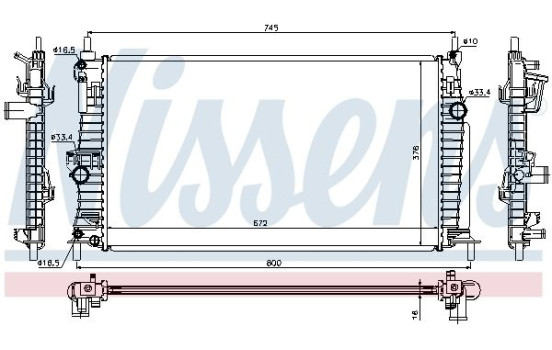 Radiateur, refroidissement du moteur 68522 Nissens