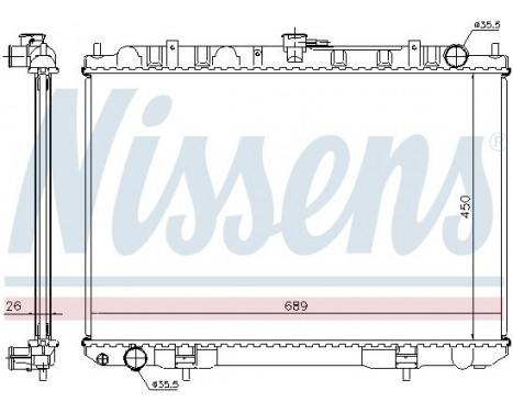 Radiateur, refroidissement du moteur 68703A Nissens, Image 2