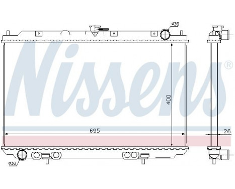 Radiateur, refroidissement du moteur 68723 Nissens, Image 2