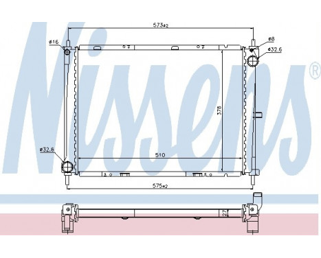 Radiateur, refroidissement du moteur 68731 Nissens