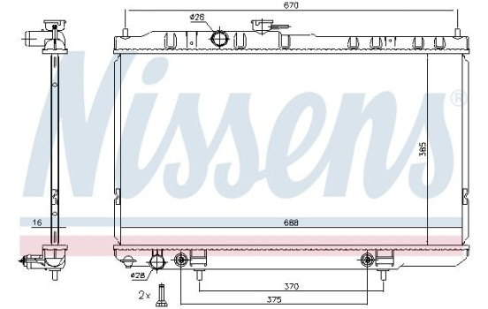 Radiateur, refroidissement du moteur 68736 Nissens