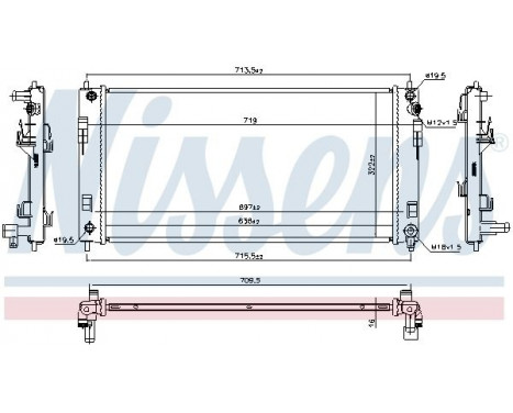 Radiateur, refroidissement du moteur 68737 Nissens