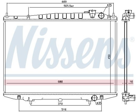 Radiateur, refroidissement du moteur 68749 Nissens