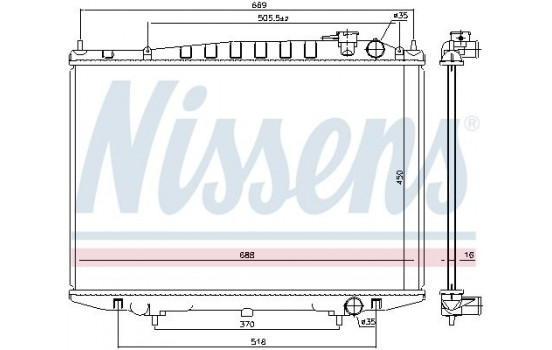 Radiateur, refroidissement du moteur 68749 Nissens