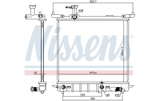 Radiateur, refroidissement du moteur 68755 Nissens