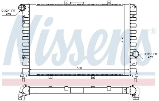 Radiateur, refroidissement du moteur 68804 Nissens