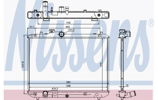 Radiateur, refroidissement du moteur 69400 Nissens