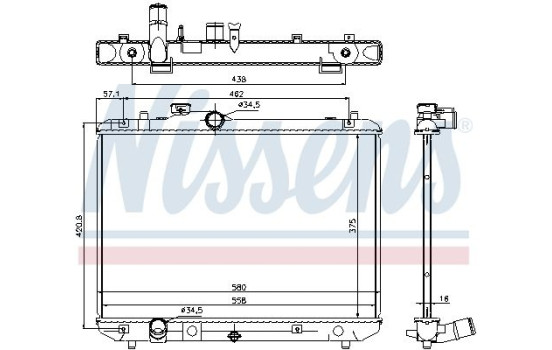 Radiateur, refroidissement du moteur 69400 Nissens, Image 2